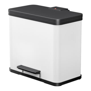 Hailo Öko trio Plus L, Poubelle à pédale, 3x9 l, blanc