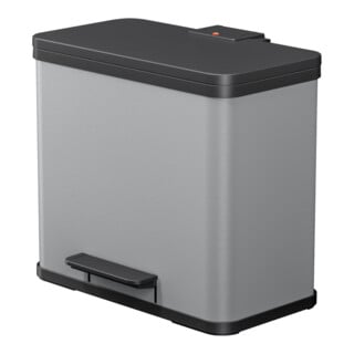 Hailo Öko trio Plus L, Poubelle à pédale, 3x9 ltr, argent