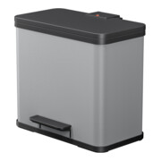 Hailo Öko trio Plus L, Poubelle à pédale, 3x9 ltr, argent