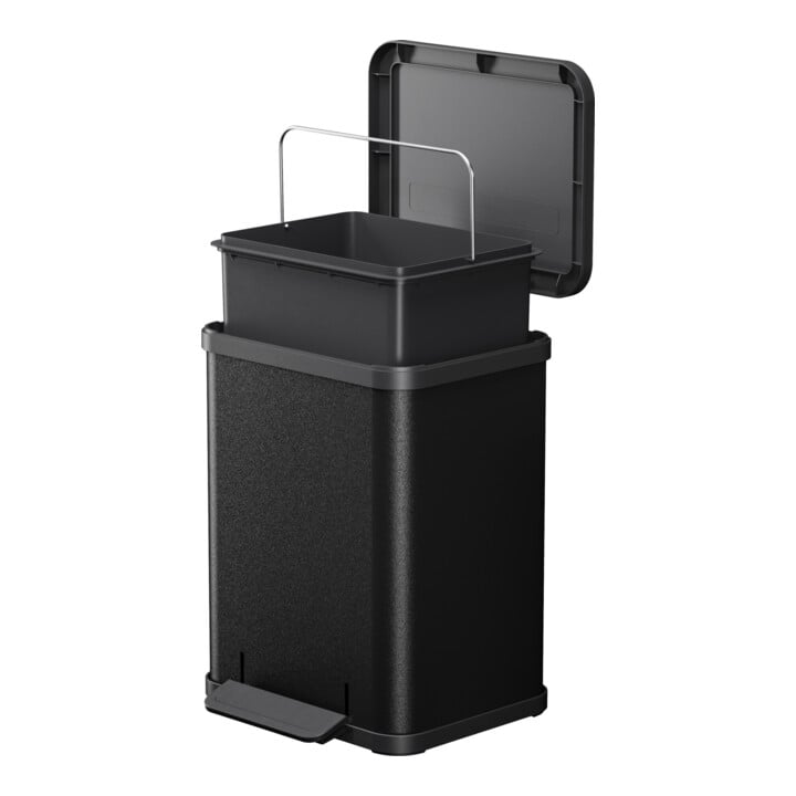Hailo Öko uno Plus M, Poubelle à pédale, 17 l, noir