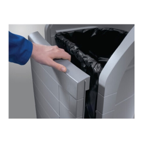 Hailo poubelle de tri ProfiLine WSB120 aluminium blanc