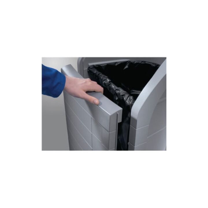 Hailo poubelle de tri ProfiLine WSB120 aluminium blanc