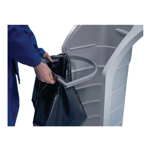 Hailo poubelle de tri ProfiLine WSB120 aluminium blanc