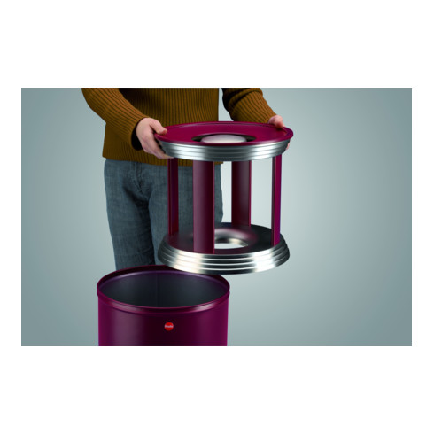 Hailo ProfiLine combi pro 30 Bordeaux-Rot Ascher-Papierkorb-Kombination