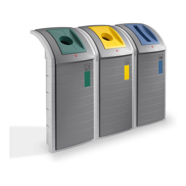 Hailo ProfiLine WSB Design Plus XXXL, Collecteur de déchets, 120 litres, argenté