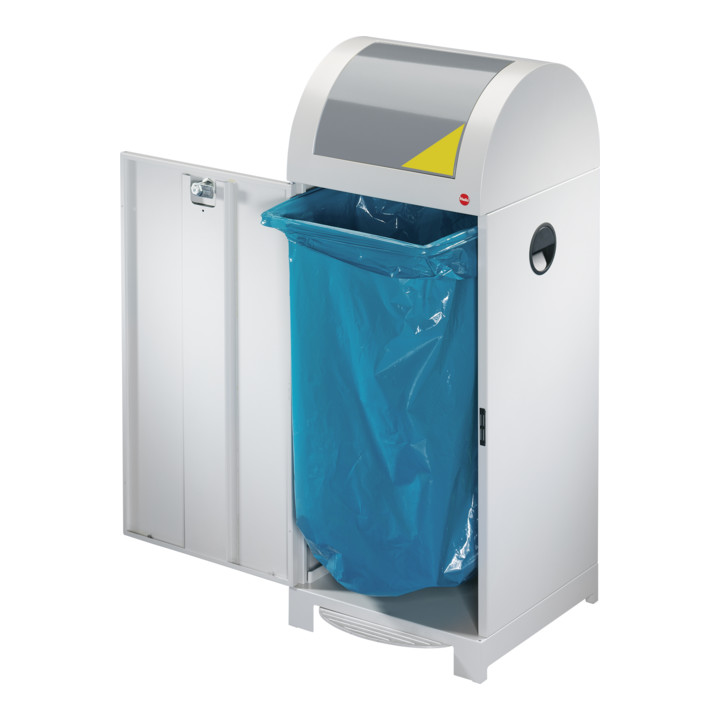 Hailo ProfiLine WSB Plus XXL, Collecteur de matériaux recyclables, 70 ltr, Aluminium blanc (RAL 9006)