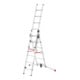 Hailo S100 ProfiLOT, Aluminium Kombileiter 3-teilig, 2x6 + 1x5 Sprossen