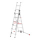 Hailo S100 ProfiLOT, échelle combinée en aluminium 3 parties, 2x6 + 1x5 barreaux-1