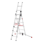 Hailo S100 ProfiLOT, échelle combinée en aluminium 3 parties, 2x6 + 1x5 barreaux
