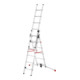 Hailo S100 ProfiLOT, échelle combinée en aluminium 3 parties, 2x6 + 1x5 barreaux-5