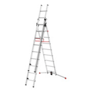 Hailo S100 ProfiLOT, échelle combinée en aluminium 3 parties, 2x9 + 1x8 barreaux