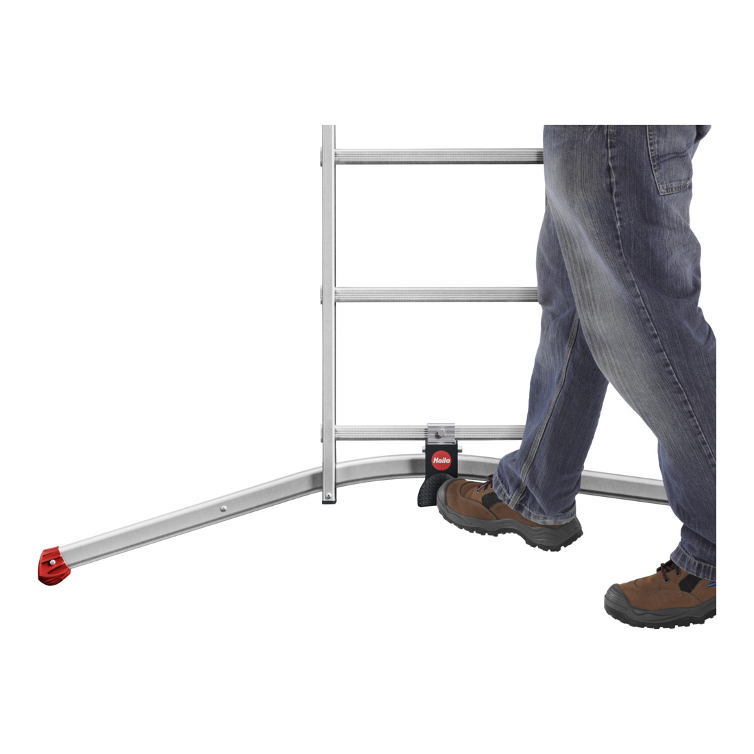 Hailo S100 ProfiLOT, échelle combinée en aluminium 3 parties, 2x9 + 1x8 barreaux