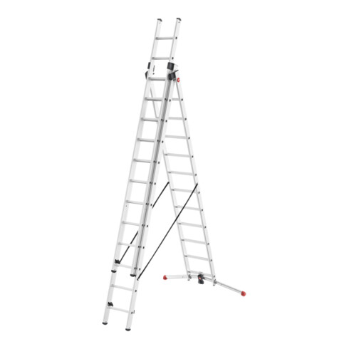 Hailo S100 ProfiLOT, échelle combinée en aluminium en 3 parties, 3x12 barreaux