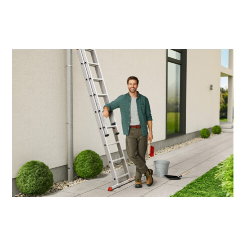 Hailo S80 ProfiStep duo, Aluminium-Schiebeleiter 2-teilig, 2x12 Sprossen
