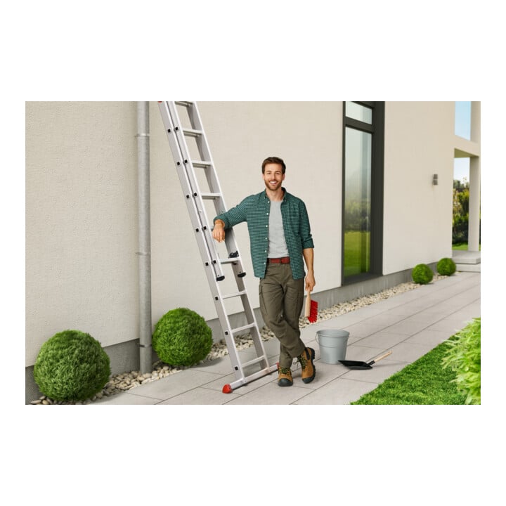 Hailo S80 ProfiStep duo, Aluminium-Schiebeleiter 2-teilig, 2x15 Sprossen