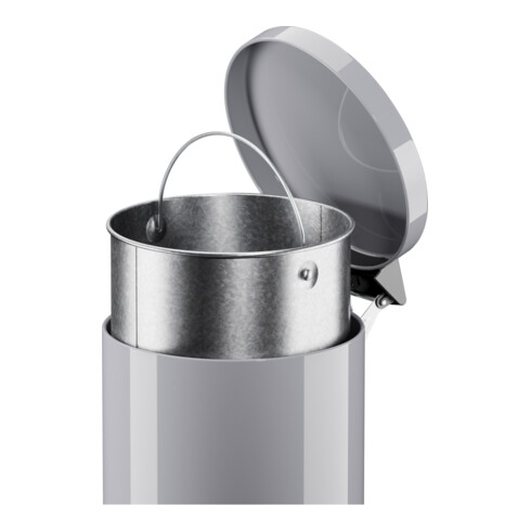 Hailo Solid 14, Tret-Mülleimer, 12 l Silber