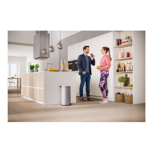 Hailo Solid 20, Tret-Mülleimer, 18 l Silber
