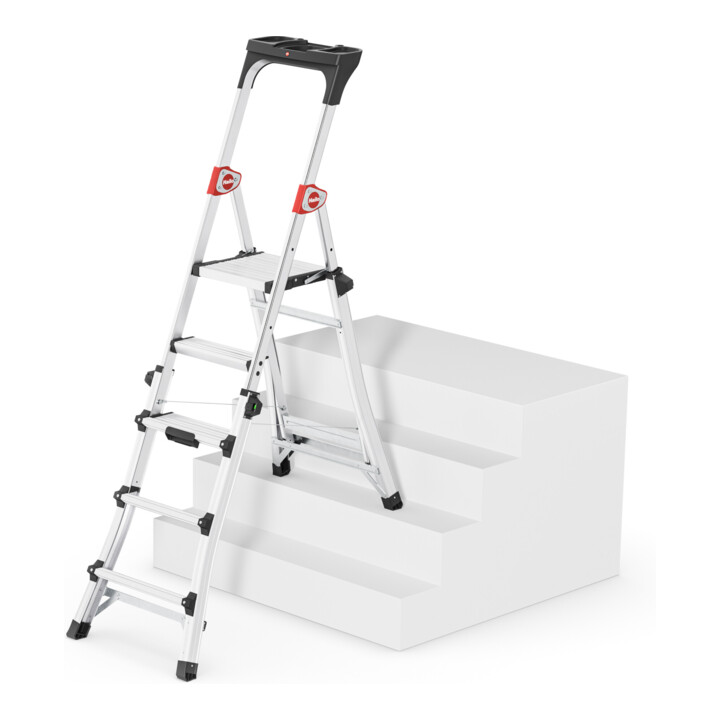 Hailo TL 100 TopLine, escabeau télescopique, 3-5 marches