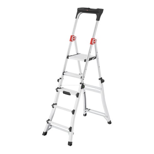 Hailo TL 100 TopLine, Teleskop Stehleiter, 3-5 Stufen