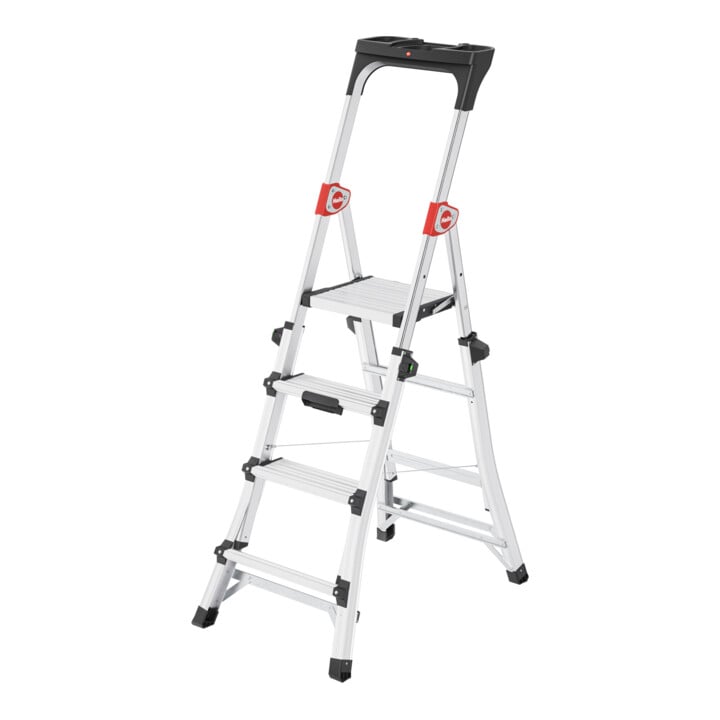 Hailo TL 100 TopLine, Teleskop Stehleiter, 3-5 Stufen