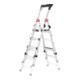 Hailo TL 100 TopLine, Teleskop Stehleiter, 3-5 Stufen-5