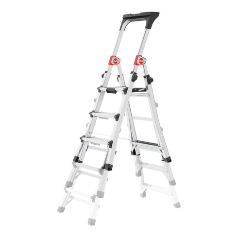 Hailo TL 100 TopLine, Teleskop Stehleiter, 3-5 Stufen