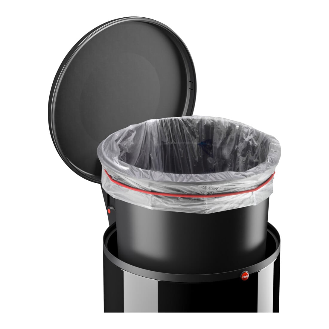 Hailo Harmony M, Design-Tret-Mülleimer, 12 ltr, Schwarz