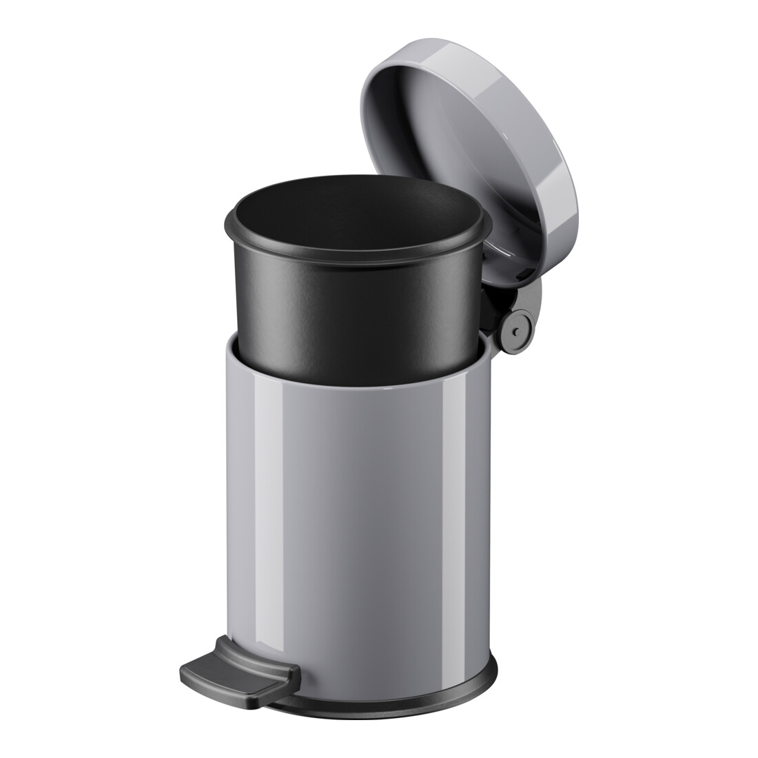 Hailo Solid 4, Tret-Kosmetik-Mülleimer, 4 l Silber