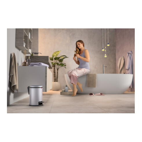 Hailo Pure S, Design-Tret-Kosmetikeimer, 3 ltr, Edelstahl