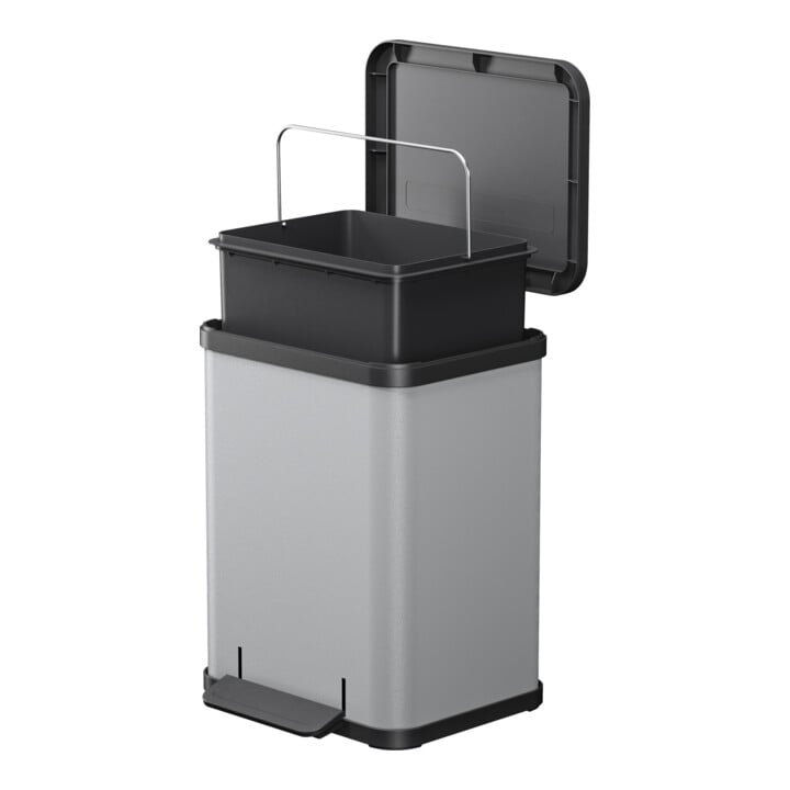 Hailo uno Plus M, Tret-Mülleimer, 17 ltr, Silber