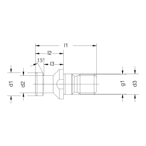HAIMER Anzugsbolzen DIN69872 B SK40-M16 abgedichtet