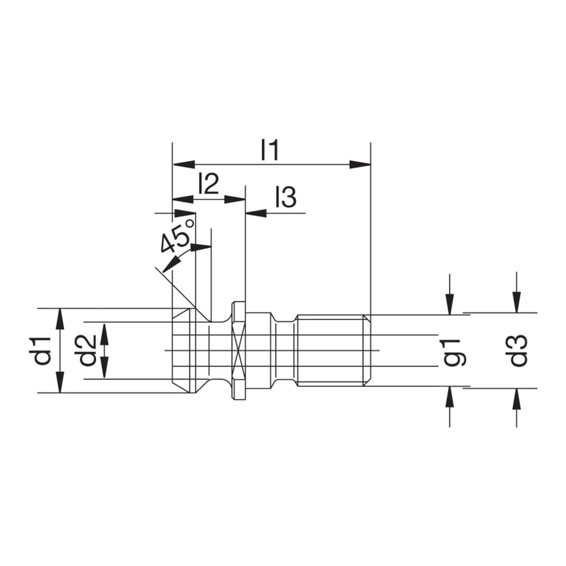 HAIMER Anzugsbolzen ISO 7388II B SK40-M16 Innenkühlung