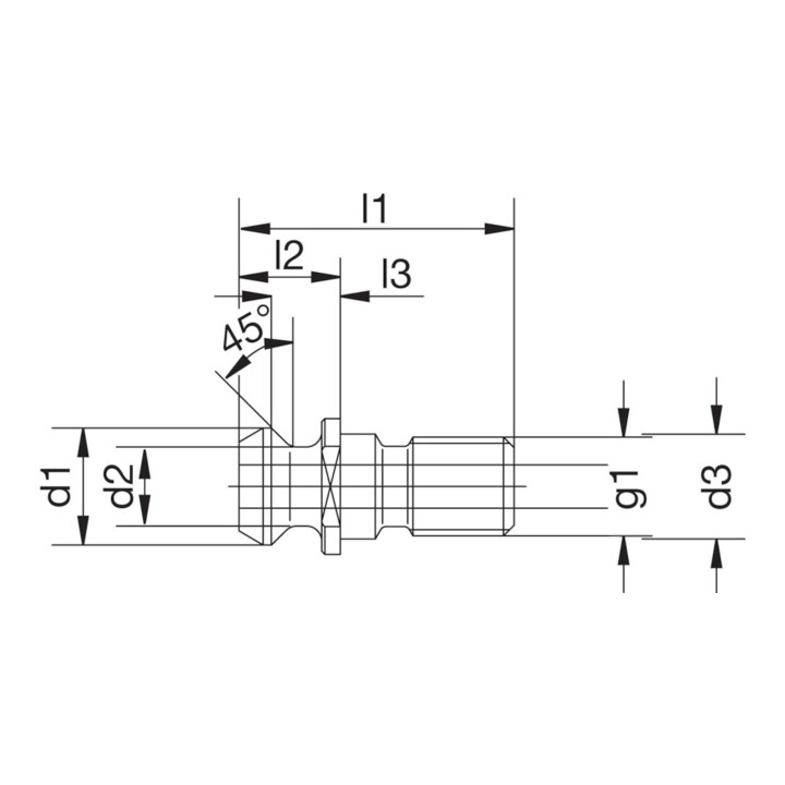 HAIMER Boulon de serrage ISO 7388II B SK50-M24 refroidissement interne