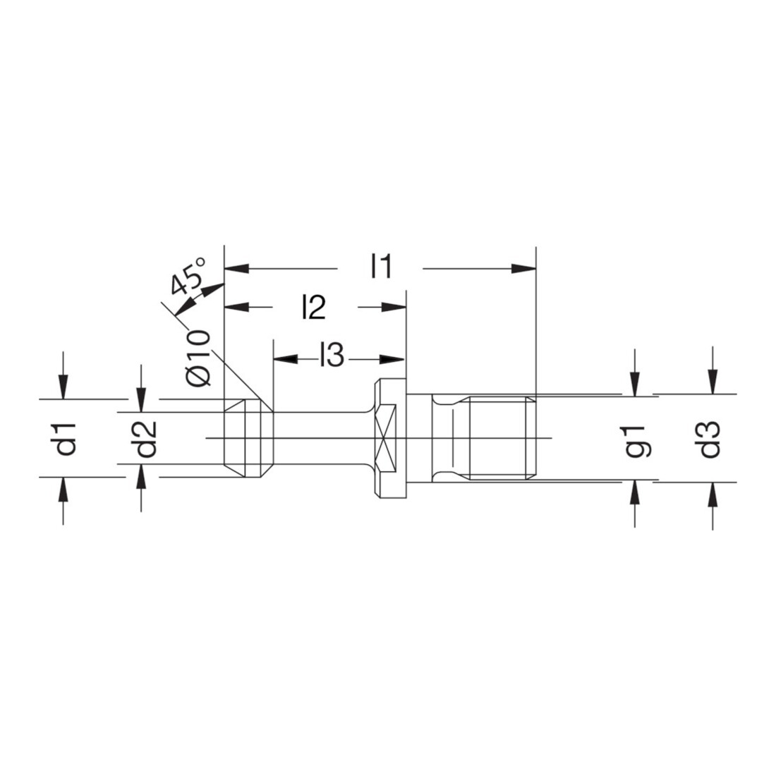 HAIMER Boulon de serrage JISB6339 BT40 45 degrés