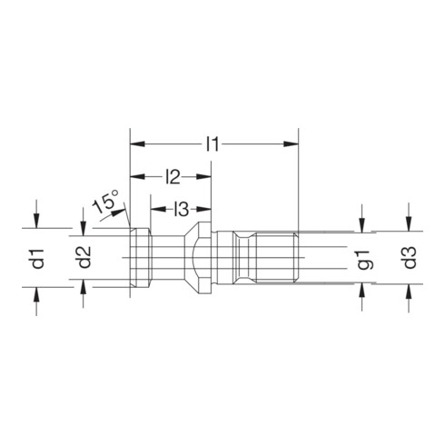 HAIMER Goujon de serrage DIN69872 A SK40-M16 refroidissement interne