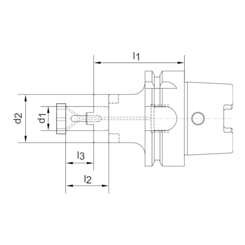 HAIMER Kombi-Aufsteckfräserdorn DIN69893A HSK-A63 32x60mm