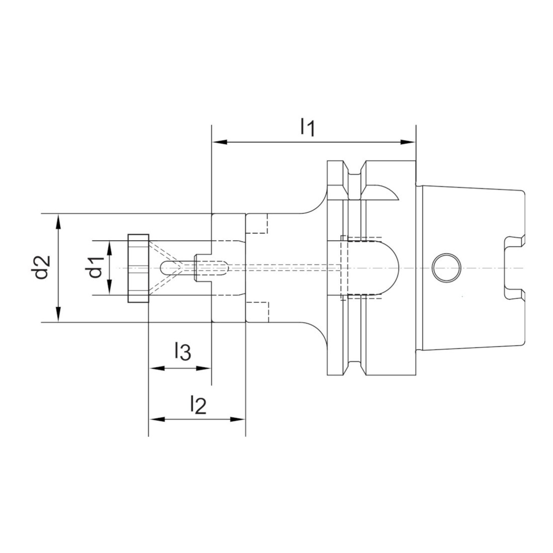 HAIMER Kombi-Aufsteckfräserdorn DIN69893A HSK-A63 32x60mm