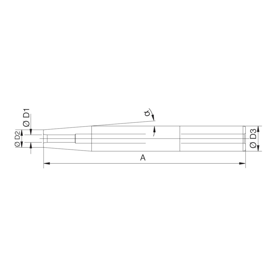 HAIMER Rallonge de mandrin rétractable avec réglage de longueur h6 160x25x12mm