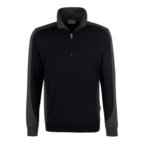 Hakro Sweat-shirt Zip Contrast Performance, Noir, Taille unisexe: XL