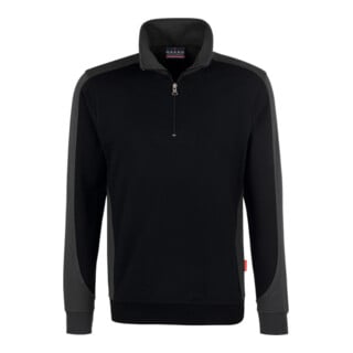 Hakro Sweat-shirt zippé Contrast Performance, noir, taille unisexe : L