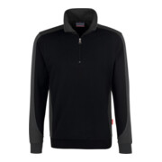 Hakro Sweat-shirt zippé Contrast Performance, noir, taille unisexe : L