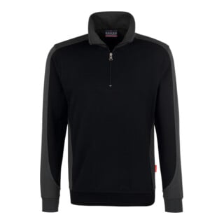 Hakro Sweat-shirt zippé Contrast Performance, noir, taille unisexe : S