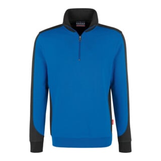 Hakro Sweat-shirt zippé Contrast Performance, royal, taille unisexe : L