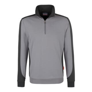 Hakro Sweat-shirt zippé Contrast Performance, titane, taille unisexe : L