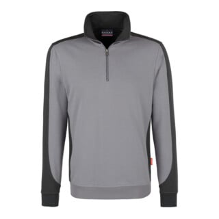 Hakro Sweat-shirt zippé Contrast Performance, titane, taille unisexe : M
