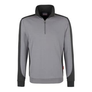 Hakro Sweat-shirt zippé Contrast Performance, titane, taille unisexe XL