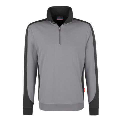 Hakro Sweat-shirt zippé Contrast Performance, titane, taille unisexe XL