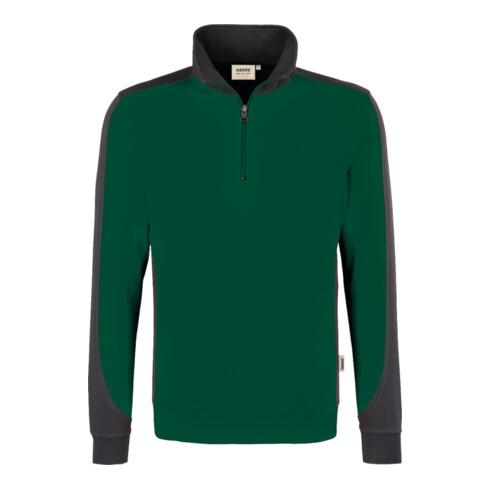 Hakro Sweatshirts zippés Contrast Performance, sapin, Taille unisexe: XL