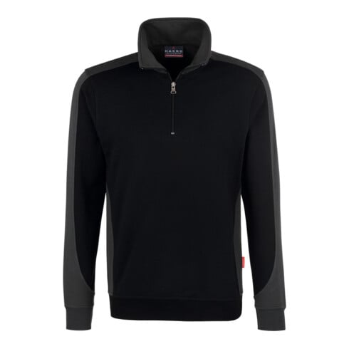 Hakro Zip-Sweatshirt Contrast Performance, schwarz, Unisex-Größe: 2XL