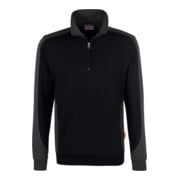 Hakro Zip-Sweatshirt Contrast Performance, schwarz, Unisex-Größe: L